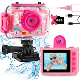 Gktz 734189949996 Kids Waterproof Camera - Underwater Birthday Gifts For Girls Boys