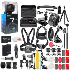 Chdhx-701edi2-cr Gopro Hero7 Black - With 64gb Micro Sd Card And 50 Piece Accessory Kit