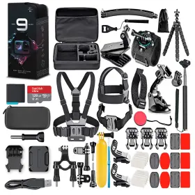 Chdhx-901-xx Gopro Ediv4 Hero9 Black With 128gb Card And 50 Piece Accessory Kit - Loaded Bundle