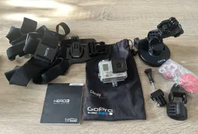 Hero3silver Gopro Used Once Hero3 Silver/white 1080p Action Camera W Windshield Chest Mount