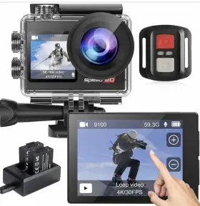 131f Hiicam 313016870827 Action Camera 4k Waterproof 20mp With Touch Screen Underwater