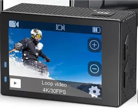 Hiicam 744110507447 Action Camera 5k 30fps Waterproof Underwater 131ft With Eis Wifi App