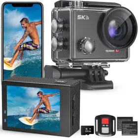 Hiicam 768057694558 Action Camera 5k 30fps Waterproof Underwater 131 Ft With Eis Wifi App Control