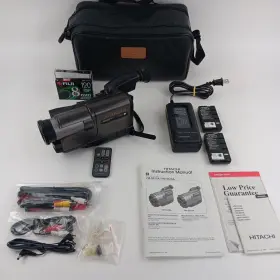 Vm-e410a Hitachi 8mm Video Camera Use Battery Pack Or 6 Aa Case Remote Tested