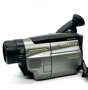 Vm-e545la Hitachi 8mm Video Camcorder With Charger Bag Batteries Remote Cables Read #2