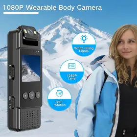 Hkfug 344448437426 Body Camera 1080p Mini Cam Portable Video Recorder 180 Rotation #2