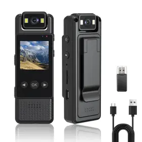 Hkfug 344448437426 Body Camera 1080p Mini Cam Portable Video Recorder 180 Rotation