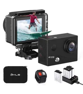 Hls 716963220071 Waterproof Action Camera 4k Stabilization With 3 Batteries 1350mah New