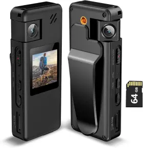 10048714011 Hoestr A32 Body Camera Portable Cam With 180 Rotatable Lens And Motion Detect
