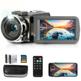 Hdv1308m-eu Hojocojo Camara De Video 4k Profesional Para Youtube Con Tarjeta Sd 32 Gb 3 Inch Touch Screen