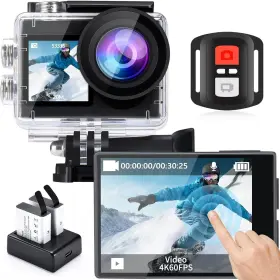 B09tl6pjq9 Icefox Action Camera 4k 60fps 20mp Underwater Eis Jet Black Open Box