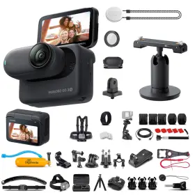 Insta360 094148655604 Go 3s Black 64gb Tiny Mighty 4k Action Vlogging Camera Portable Mount Any