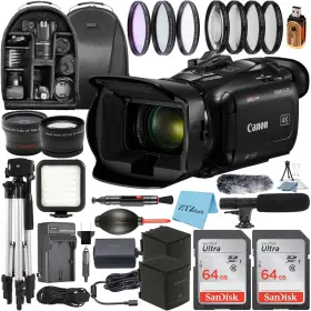 Hfg70 Intl. Vixia Hf G70 Uhd 4k Camcorder With 2 Pack Sandisk 64gb Memory Card Case Trip