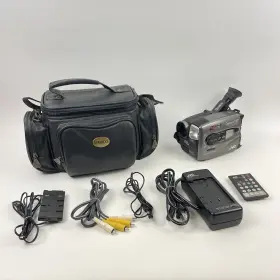Gr-ax1010u Jvc Compact Vhs Camcorder Power Cord Av Cables Battery Charger Read