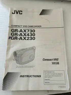 Gr-ax230u Jvc Vhs-c Camcorder Video Bag Untested No Battery 1998 And Manual #2