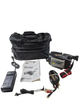Gr-axm1 Jvc Compact Vhs Camcorder With 3 Inch Lcd Screen Bundle