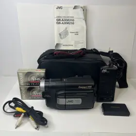 Gr-axm210 Jvc Compact Vhs-c Video Camera Camcorder With Battery And Charger Read