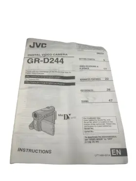 Gr-d244 Jvc Gr-d22 Dv Camcorder For Parts Or Repair Includes Manual And Bag Read #2