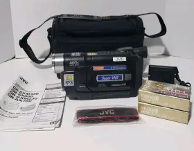 Gr-sx860u Jvc Compact Camcorder Super Vhs Oem Charger Battery And Bag Tested #2