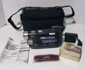 Gr-sx860u Jvc Compact Camcorder Super Vhs Oem Charger Battery And Bag Tested #3