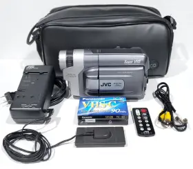 Gr-sxm915u Jvc Vhs-c Camcorder Video Camera Vhsc Cassette Tape Case A/v Cable