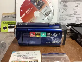 Gz-e100au Jvc Mt786 Everio Full Hd Video Camcorder And Cables Blue Tested #2