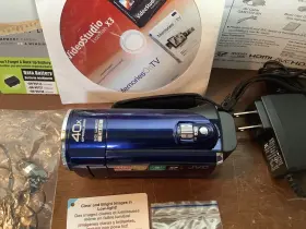 Gz-e100au Jvc Mt786 Everio Full Hd Video Camcorder And Cables Blue Tested #3