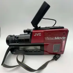 Vl-z800 Jvc Videomovie Red Vhs-c Camcorder Full Kit Bag Charger Retro 90s Set Tested Euc