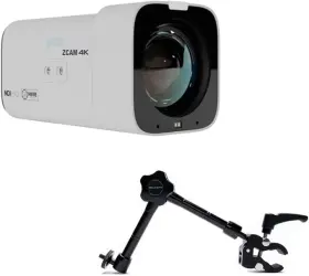 Pt12x-studio-4k-wh-g3 Kellards Ptzoptics Studio 4k Camera 12x Zoom Bundle With Lcd Monitor And Clamp Mount - White