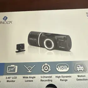 Mncd245t-bk Konica Minolta Mncd245t 3-channel 1080p Car Dash Cam With 2.45 Inch Lcd And Rear Camera-bk