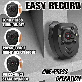 Ksad850-128gb Ksadbossbo Ksad850 Mini Wearable Body Camera Built-in 128gb Hd 1080p Night Vision Ir Ver 3 #2