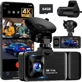 K02-pro Lectrus 4k Dash Cam Front And Rear Inside 3 Channel Camera For Cars With 64gb S