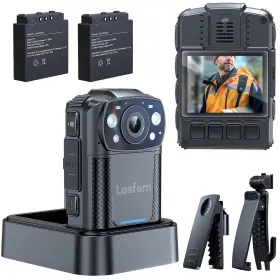 Wd11 Losfom 2k Body Camera With 2pcs 2000mah Batteries And Charging Base 128g
