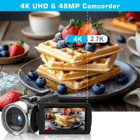 8162jplus Lovpo Camcorder Video Camera 4k Ultra 48mp Vlogging Youtube Microphone 2 Batteries #2