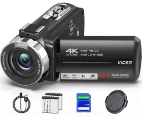 Dv092 Lukpow Video Camera Camcorder 4k Ultra Hd 80mp Vlogging For Youtube 18x