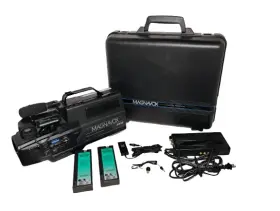 Cvj360av01 Magnavox Vintage Movie Maker Vhs Camcorder With Case Parts Only Read