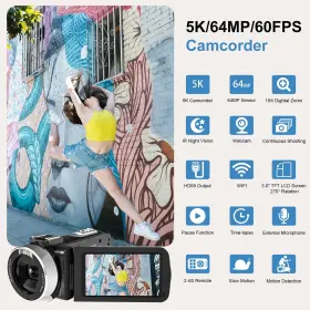 Dv099 Marvue 5k Video Camera 64mp 18x Zoom Vlogging Camcorder Black #2