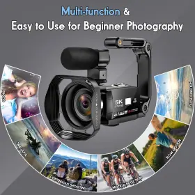 Dv099 Marvue 5k Video Camera 64mp 18x Zoom Vlogging Camcorder Black #3