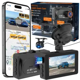 A26g Milerong 4k Dashcam Front And Rear Camera With Voice Control Car Cameras Dash Cam