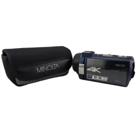 Minolta Mn4k25 4k Ultra Hd Camcorder 16x Zoom Night Vision Blue Plus Case Custom