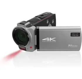 Mn4k30nv-gm Minolta Camcorder 4k Ultra Hd 30mp Photo Night Vision Ir Leds 16x Zoom Silver