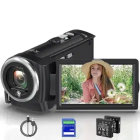 Dv105 Muitune Camcorder Video Camera Qhd 2.7k 50mp 16x Digital Zoom Vlogging 2.7k-black