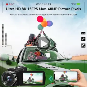 48mp Muraux 445049336339 Video Camera 8k Camcorder 15fps Uhd Wifi Vlogging With Ir Night #2
