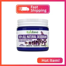 Naturally Sourced 645905694291 Kaiame Naturals Natural Deodorant Lavendar With Activated Charcoal Powder All
