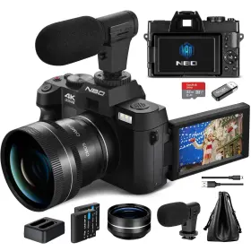 48mp Nbd 084045884085 4k Ultra 16x Digital Zoom Camcorder Black - Easy To Operate