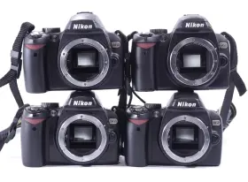 Nikon-d40 Nikon Lot Of 4 D60 10.2mp Digital Dslr Camera Inch Gold Edition - Free Shipping