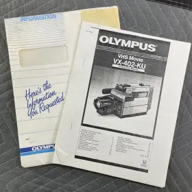 Vx-402 Olympus Vintage Vhs Video Movie Camcorder With Bescor Bag Manual And Tapes #3