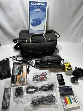 Vx-43-ku Olympus Movie 8 Cam Corder Accessories Case Cords Read Descriptio