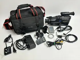 Vx-806 Olympus Movie 8 Video Camera Recorder 8mm And Bag Untested - For Parts