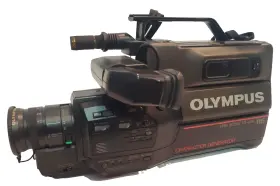 Vx-s406 Olympus Vtg 1980s Camcorder Vhs Video Camera Recorder Hq With Travel Bag